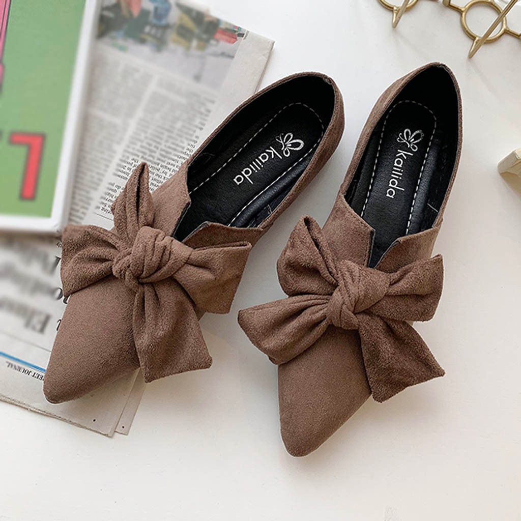 Luxe Womens Platte Schoenen Cover Hak Ondiepe Vrouwen Boog Flats Schoenen Candy Kleur Slip Op Platte Schoenen Ballet Flats Dames schoenen