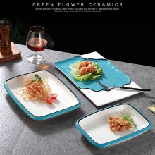 Twórczy ceramiczny nieregularny płytki talerz makaron talerz zupy ciemny suma talerzyk deserowy moda chińskie jedzenie restauracja zastawa stołowa