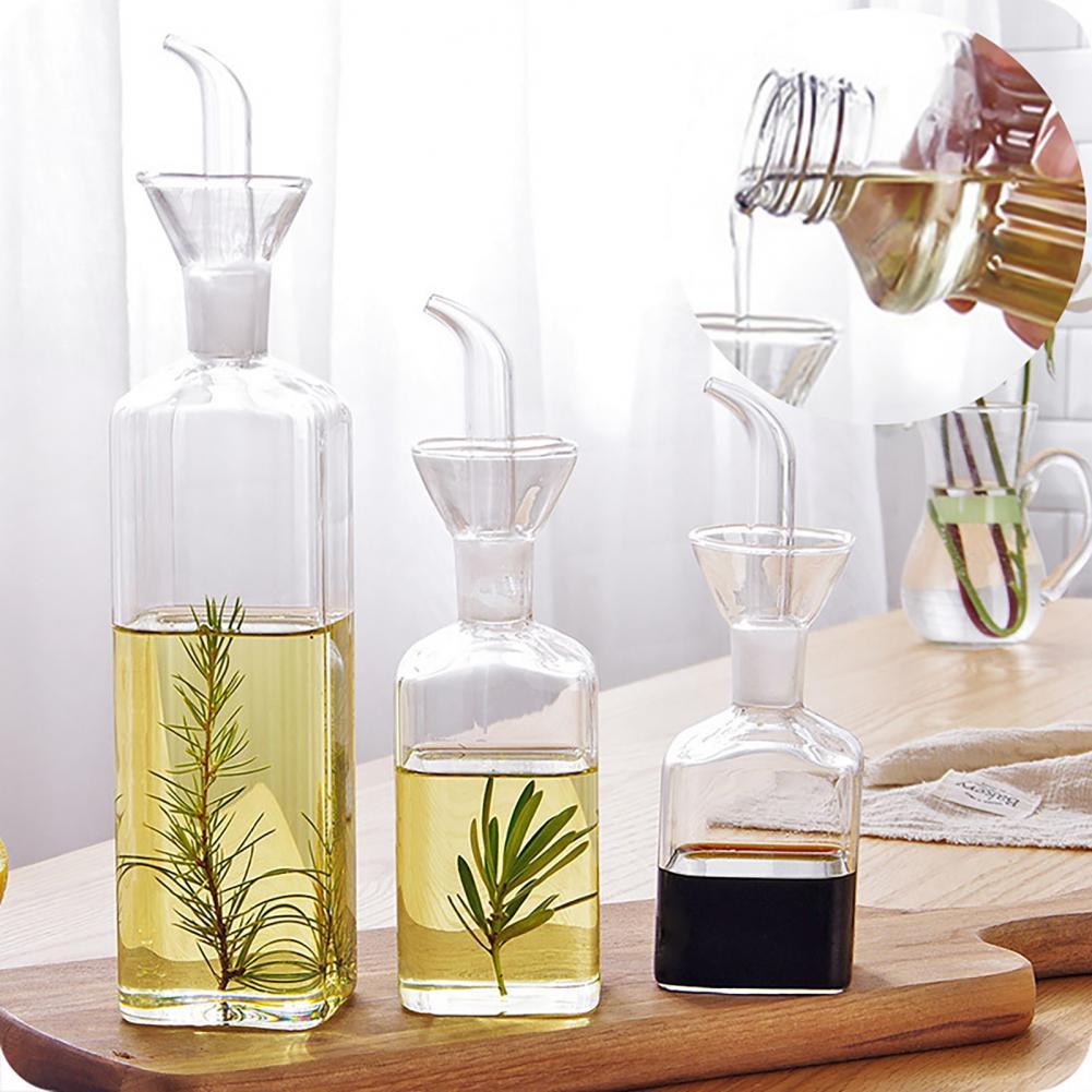 Glas Öl Flasche Küche Dicht Glas Olivenöl Essig Spender Ausgießer Spritzgerät für Gewürz Flasche Glas Glas Öl Container