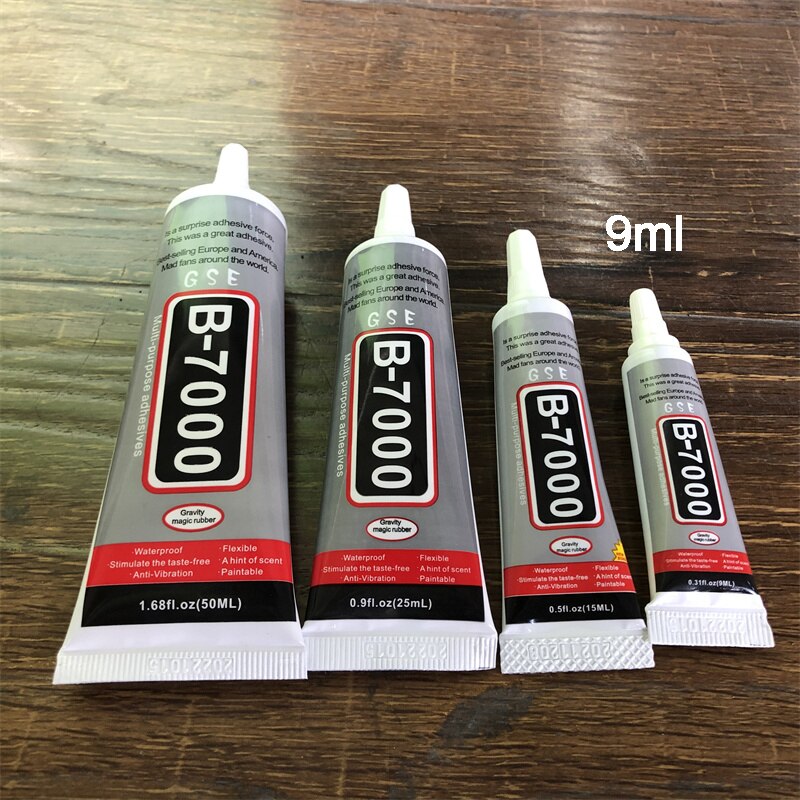 1 sztuk B-7000 9/15/25/50ml uniwersalny przezroczysty mocny klej klej uniwersalny Super klej do DIY do produkcji biżuterii naprawy przedmiotu: 9ml