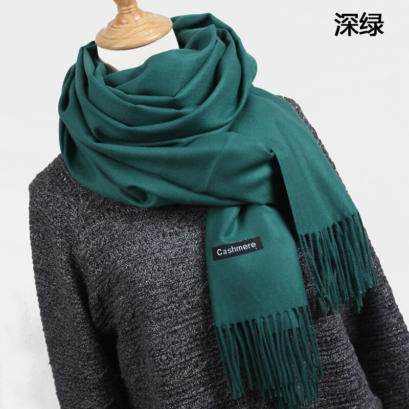 Skjerf pashmina cashmere skjerf wrap sjal vinterskjerf dameskjerf dusk langt teppe cachecol  yr001: Yr001 mørkegrønne