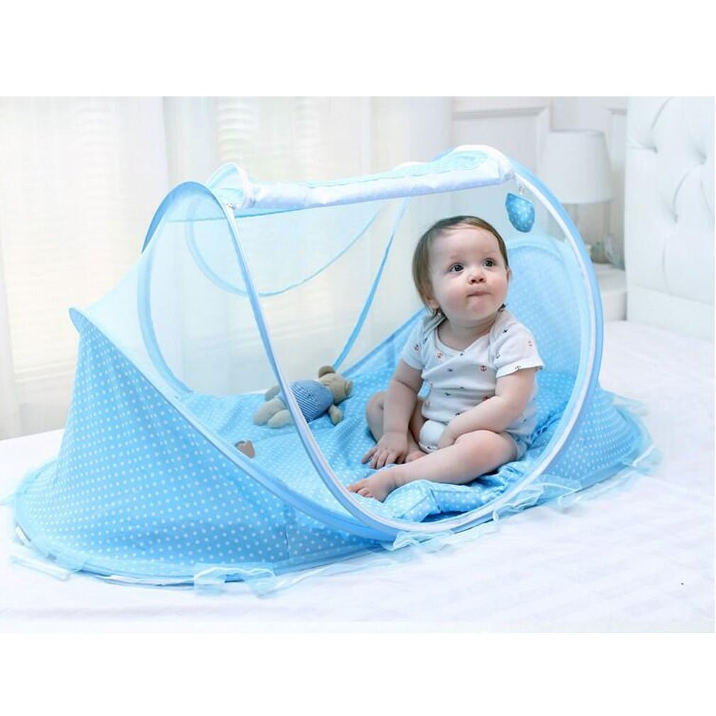 Draagbare babywieg klamboe tent multifunctioneel wiegbed baby opvouwbaar klamboe met kussen voor meisjesbed