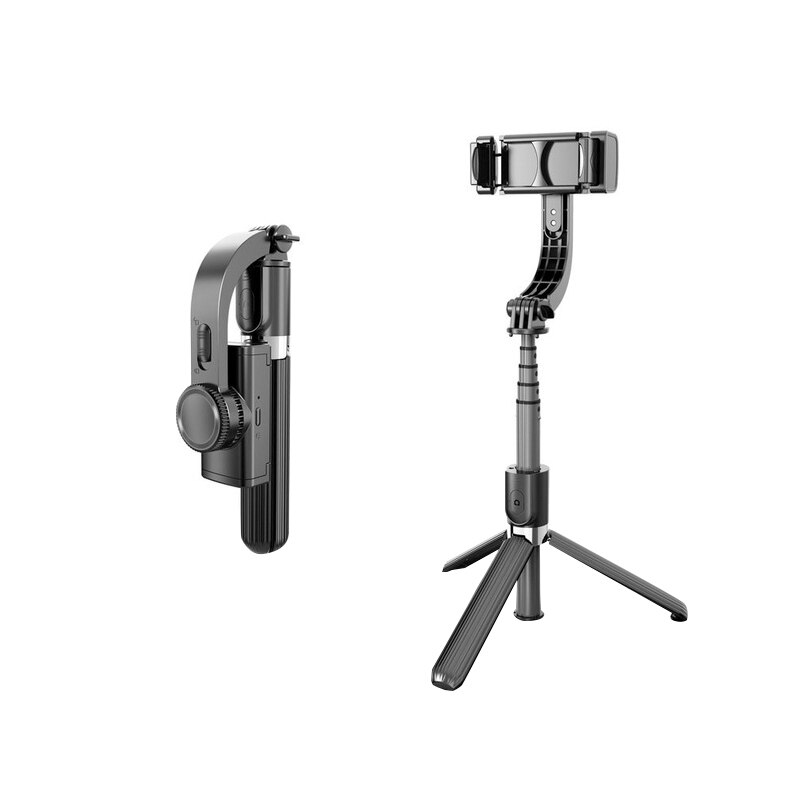 L08 bluetooth håndholdt gimbal stabilisator stativ mobiltelefon selfie stick holder justerbar trådløs video record selfie stander