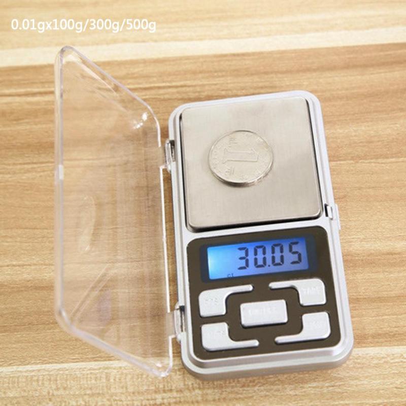 Mini báscula Digital de alta precisión, 100/200/300/500g, 0,01/0,1g, bolsillo eléctrico para joyería, peso de Gram para Cocina