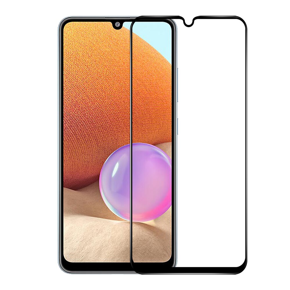 2in1 Gehard Glas Voor Samsung Galaxy A32 4G Volledige Cover Screen Protector Voor Samsung A32 Een 32 A32 Camera lens Beschermende Film: Only Front Glass