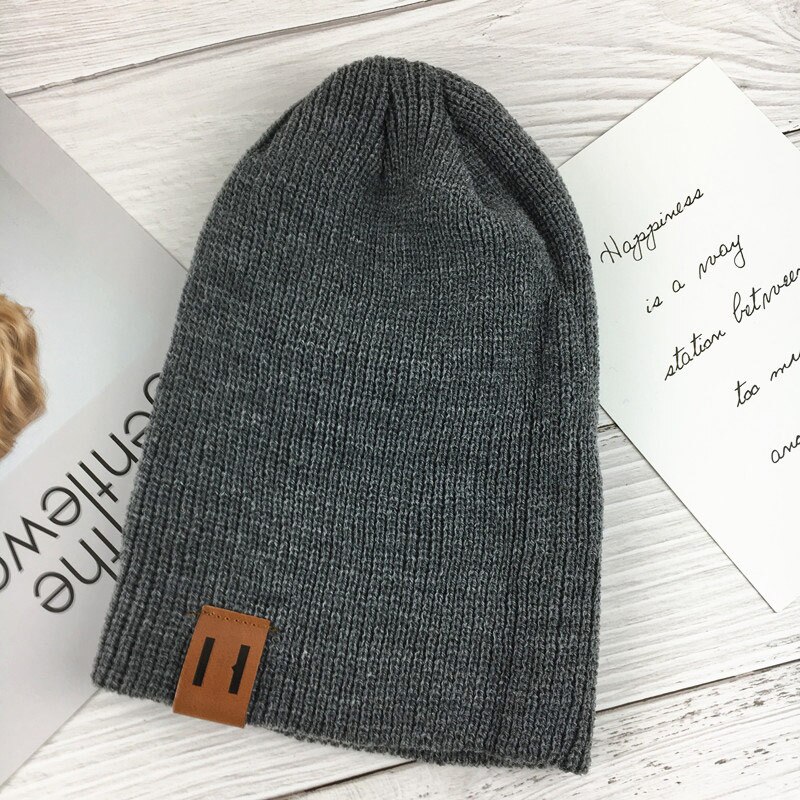 Baby Hoed Voor 3T Kinderen Kids Gebreide Cap Haak Solid Mutsen Jongens Meisjes Hoeden Hoofddeksels Peuter Kids Caps Accessoires: dark gray