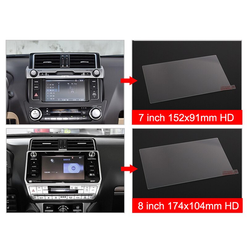 Protector de pantalla de vidrio templado para coche Toyota Land Cruiser Prado, película adhesiva, accesorios, 150