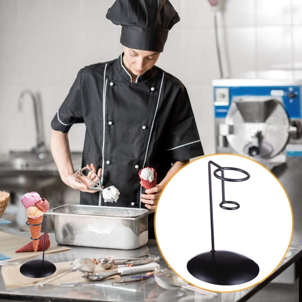 1Pc Iron Art Ice Cream Holder Snow Cone Display Rack Ice-cream Stand