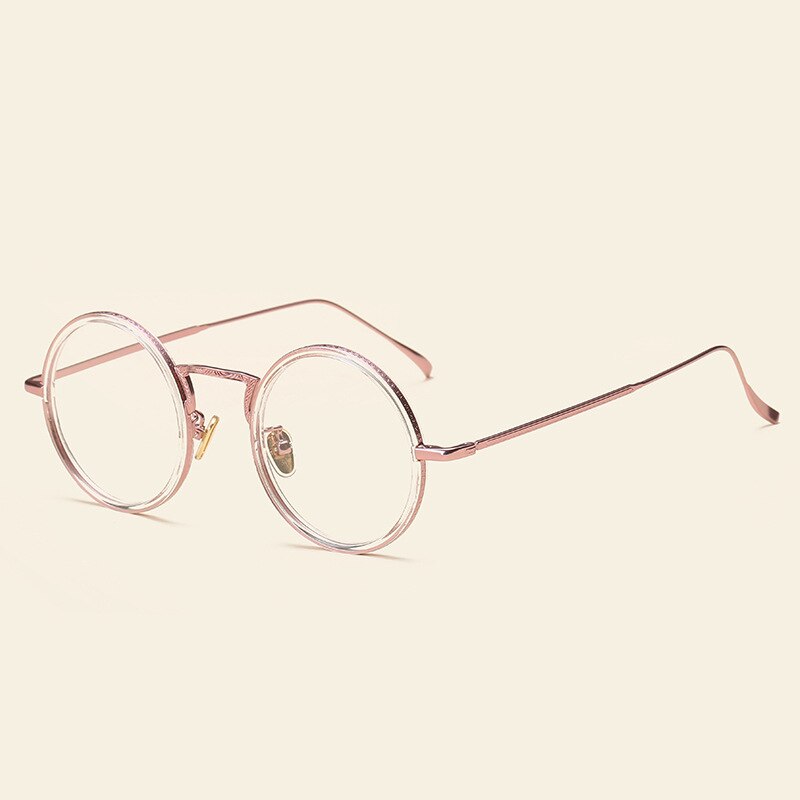 49248 Retro Round Plastic Titanium Glasses Frames Ultralight Men Women Optical Computer Glasses: C10Clear