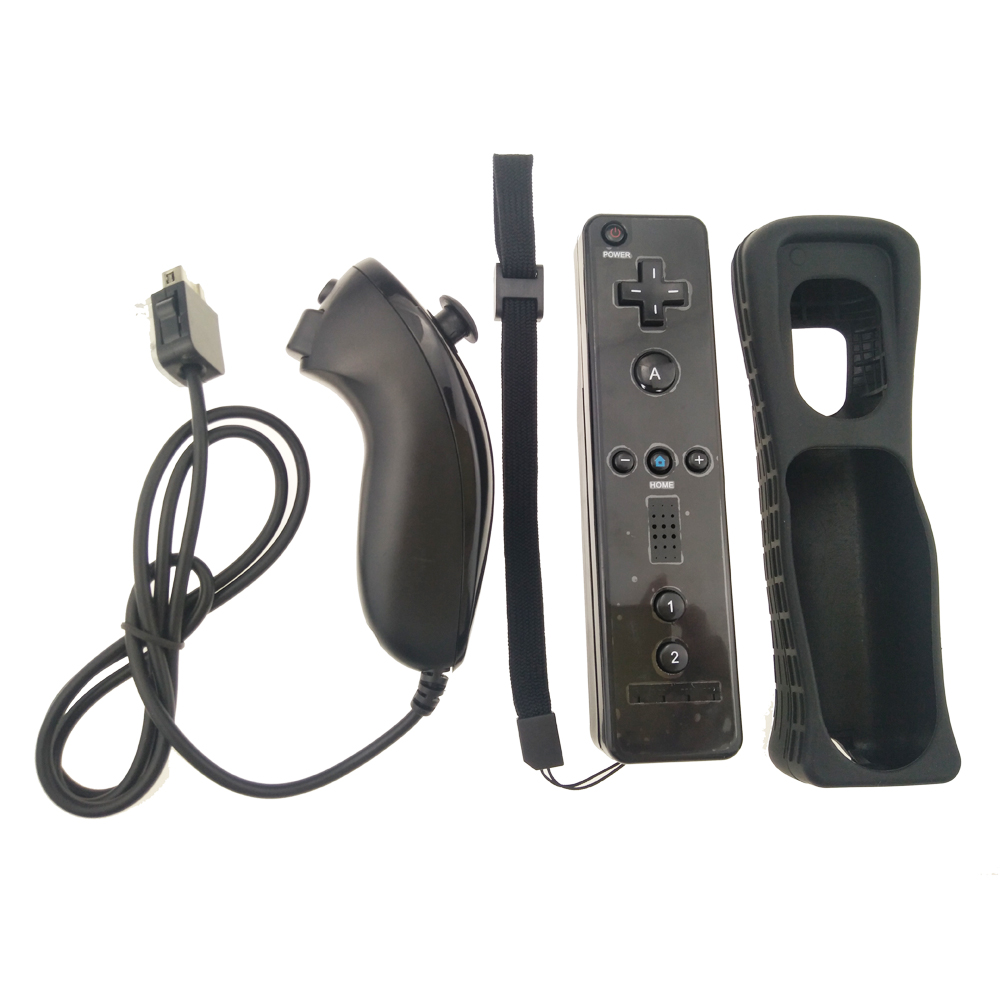 Mando a distancia inalámbrico para Wii, Control Nunchuk para Nintendo Wii sin movimiento, con funda de silicona, accesorio