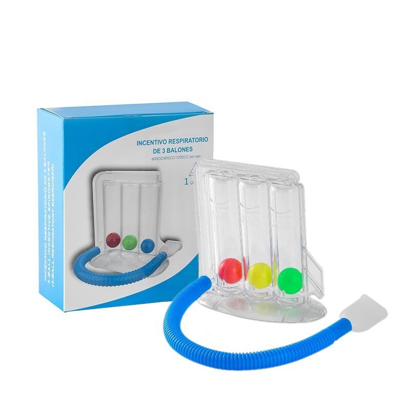 3 Balls Breathing Exerciser Lung Function Improvement Trainer Respiratory Spirometry Breath Measurement System: With packing box
