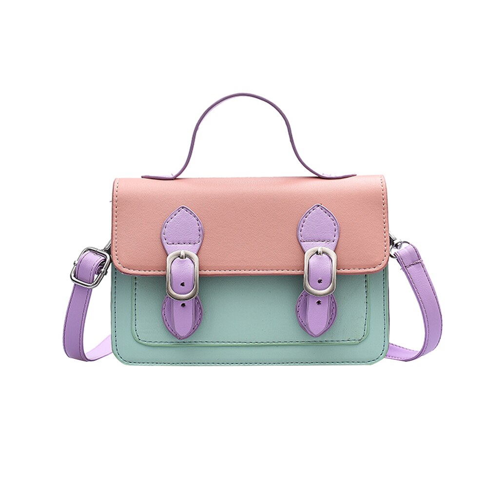 Mini sacs à bandoulière en cuir PU pour femmes, Mini sacs à couleur frappée, petits sacs à main carrés à rabat, sac pour dames, pochette fourre-tout: green