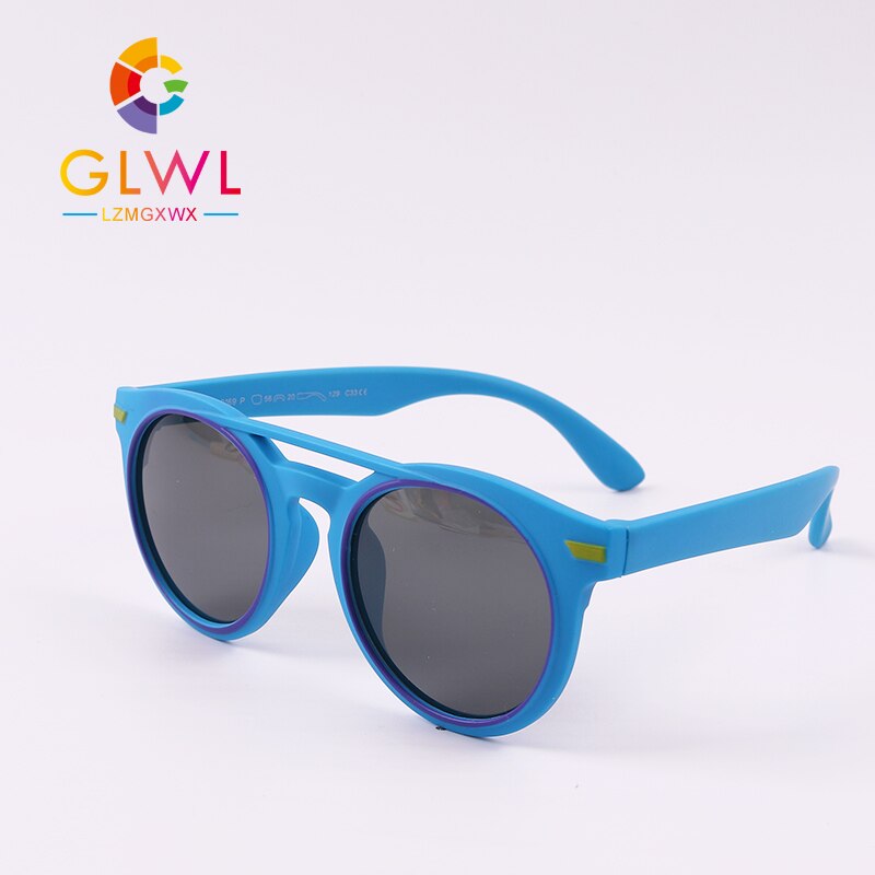 Gafas de sol redondas polarizadas con cuerda para niños y niñas, lentes de seguridad UV para bebés, estilo 400,: A1910-7D