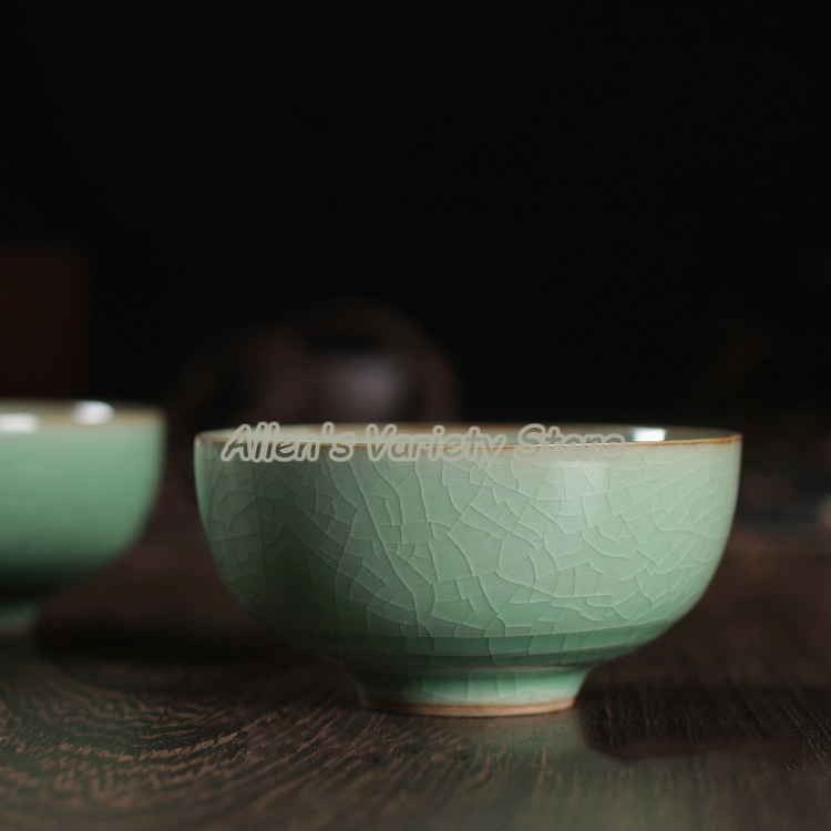 65ml blomme grøn gaiwan te kungfu te kinesiske longquan celadon tekop keramik porcelæn kaffekop keramiske kopper