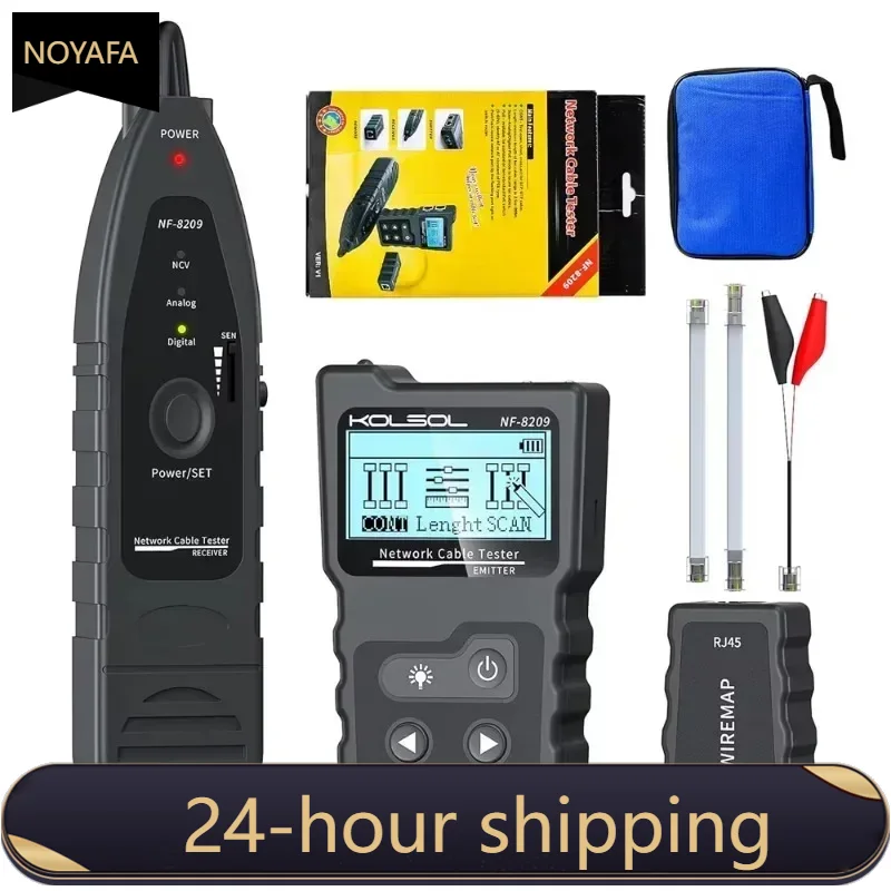 Noyafa NF-8209-WIREMAP Network Cable Tester LCD Display Cable Tracker Measure Length Wiremap Tester Poe Checker Network Tools