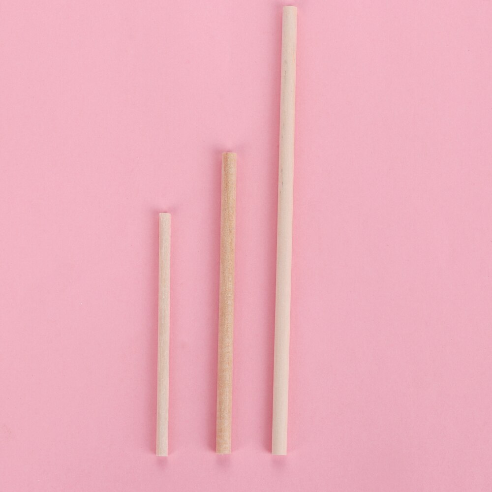 Barras de madera redondas de pino, 50 Uds., 80mm/100mm/150/mm, espiga de madera duradera Premium para manualidades de bricolaje, modelo de construcción, decoración del hogar