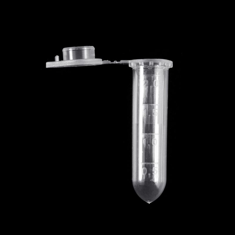 100Pcs 2ml Clear Plastic Vials Container Snap Cap Centrifuge Tubes Vials Sample Lab Container R66F