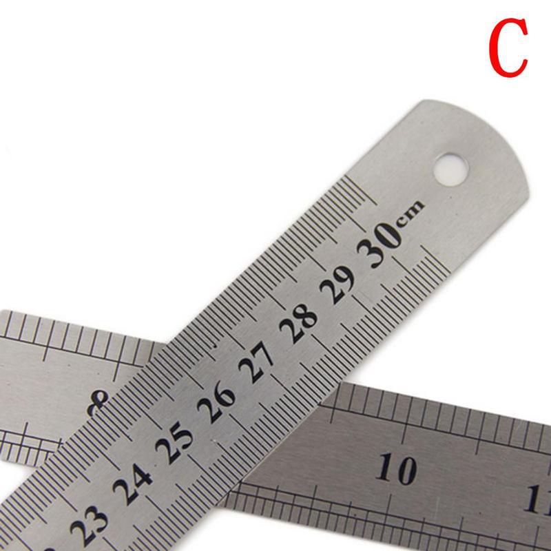 1 pc15cm 20cm 30cm linjal i metall i rustfritt stål reklamerett linjal skrivesaker tegnelappeverktøy: 30cm