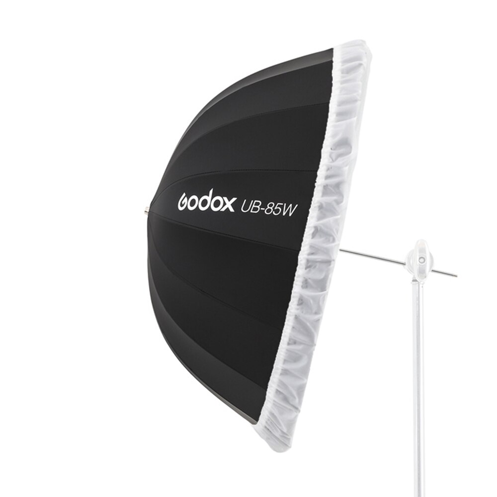 Godox ub -85w 33.5in 85cm parabolsk sort hvid reflekterende paraply studio lys paraply med sort sølv diffusordæksel