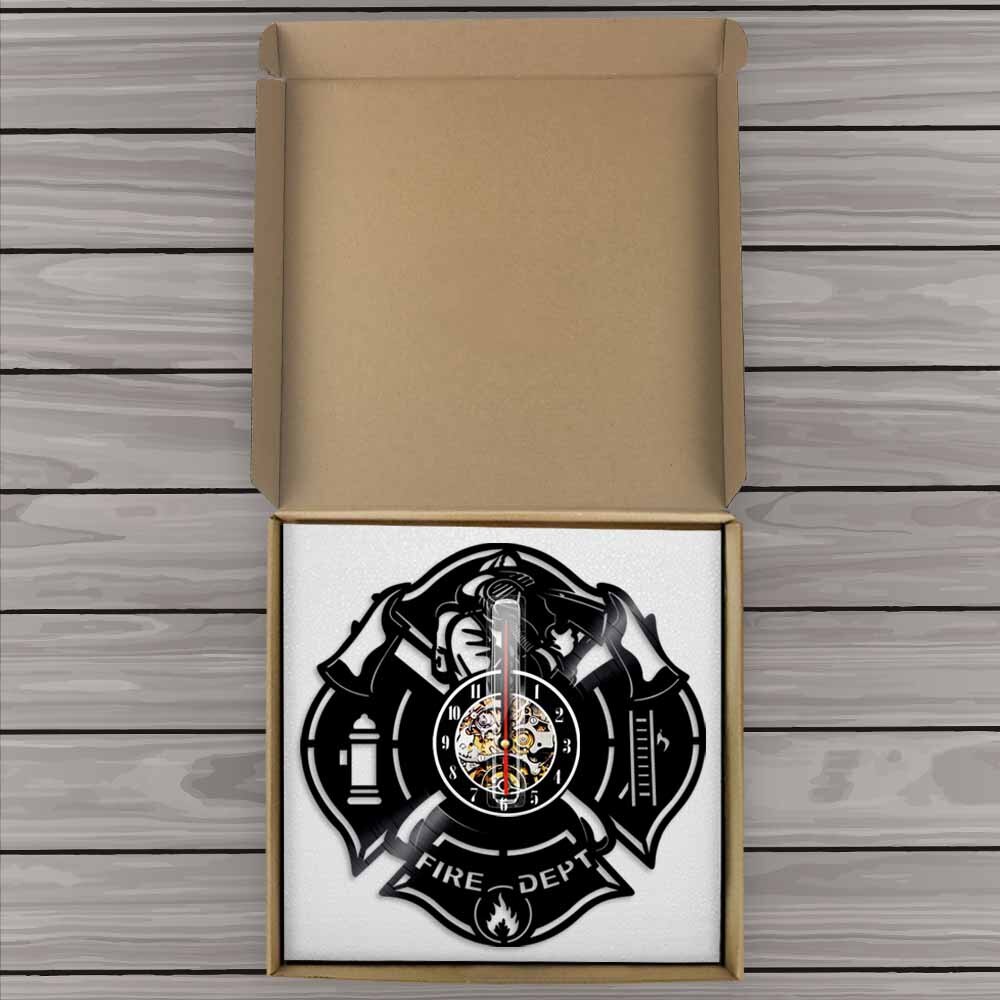 1Piece Super Cool Fire Dept Decorative Wall Art Wall clock large LED Light Unique Idea orologio da parete Wall Clock