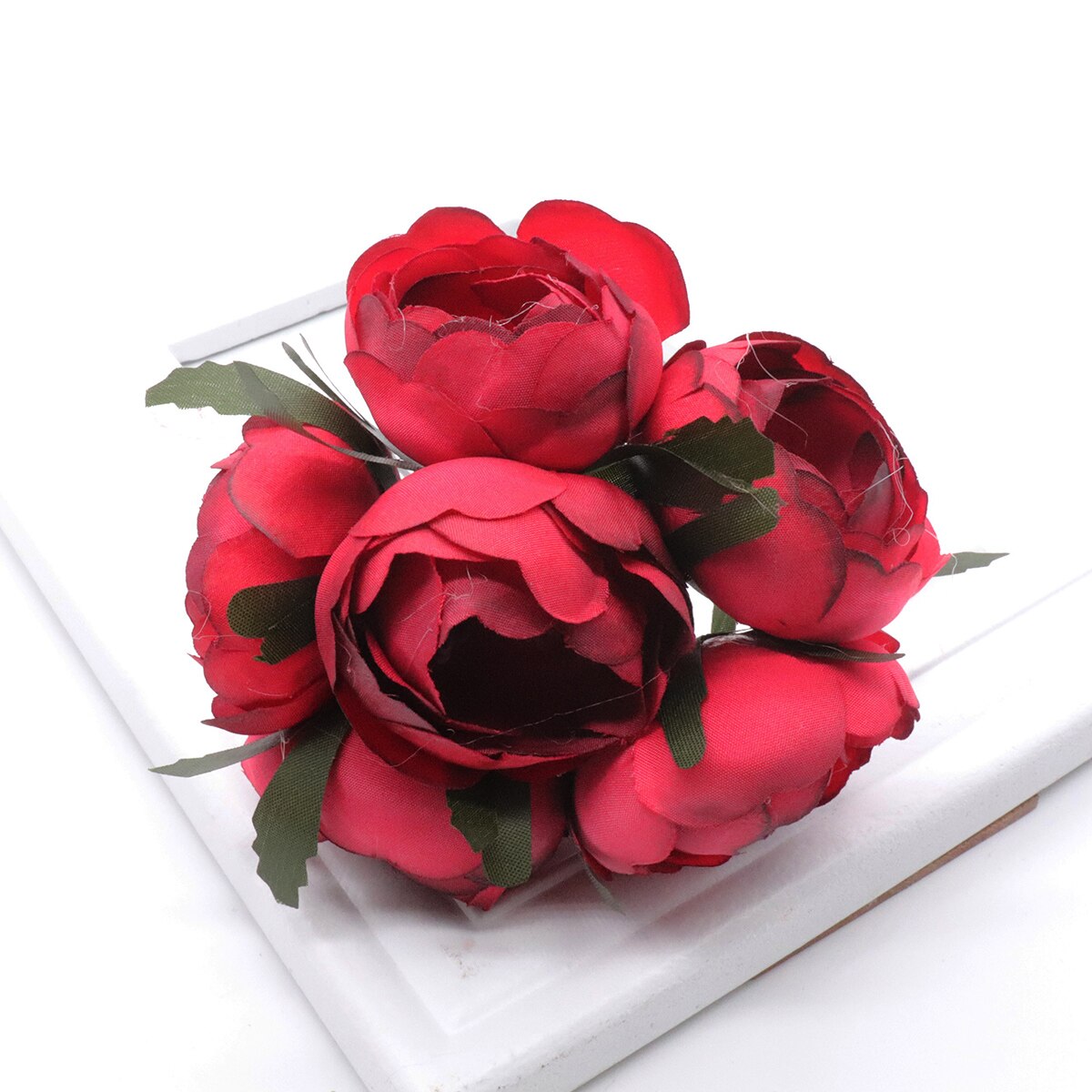 6 st/lot konstgjord ros sidenblomma pionblommor bröllopsbukett bröllop brudinredning rosblommor för gör-det-själv scrapbooking: 2