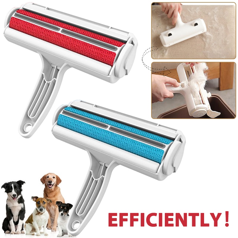 Reusable Pet Hair Remover Roller Dog Cat Hair Cleaning Brush clothes Self cleaning slicker brush Two Way Pet Hair Removal Tool