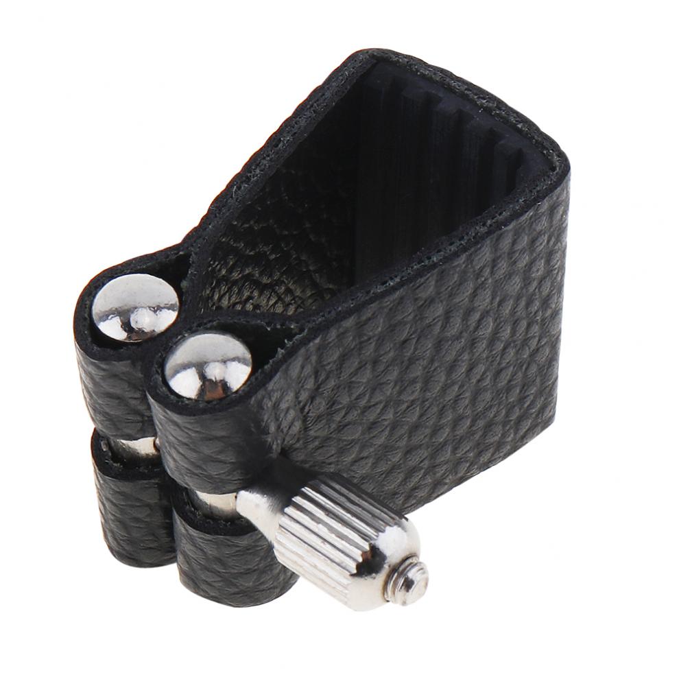 Saxofoon rietbinder duurzame leren rietbinder altsax mondstuk clip down e met zachte rubberen sluiting voor altsaxofoon