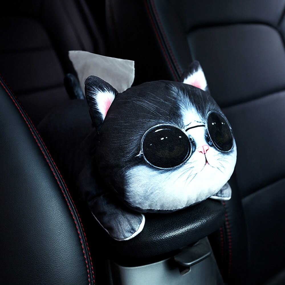 Boîte à mouchoirs créative 3D, chien de dessin animé mignon modélisation de voiture accoudoir siège pare-soleil porte-mouchoir pour chambre à coucher bureau décor: F