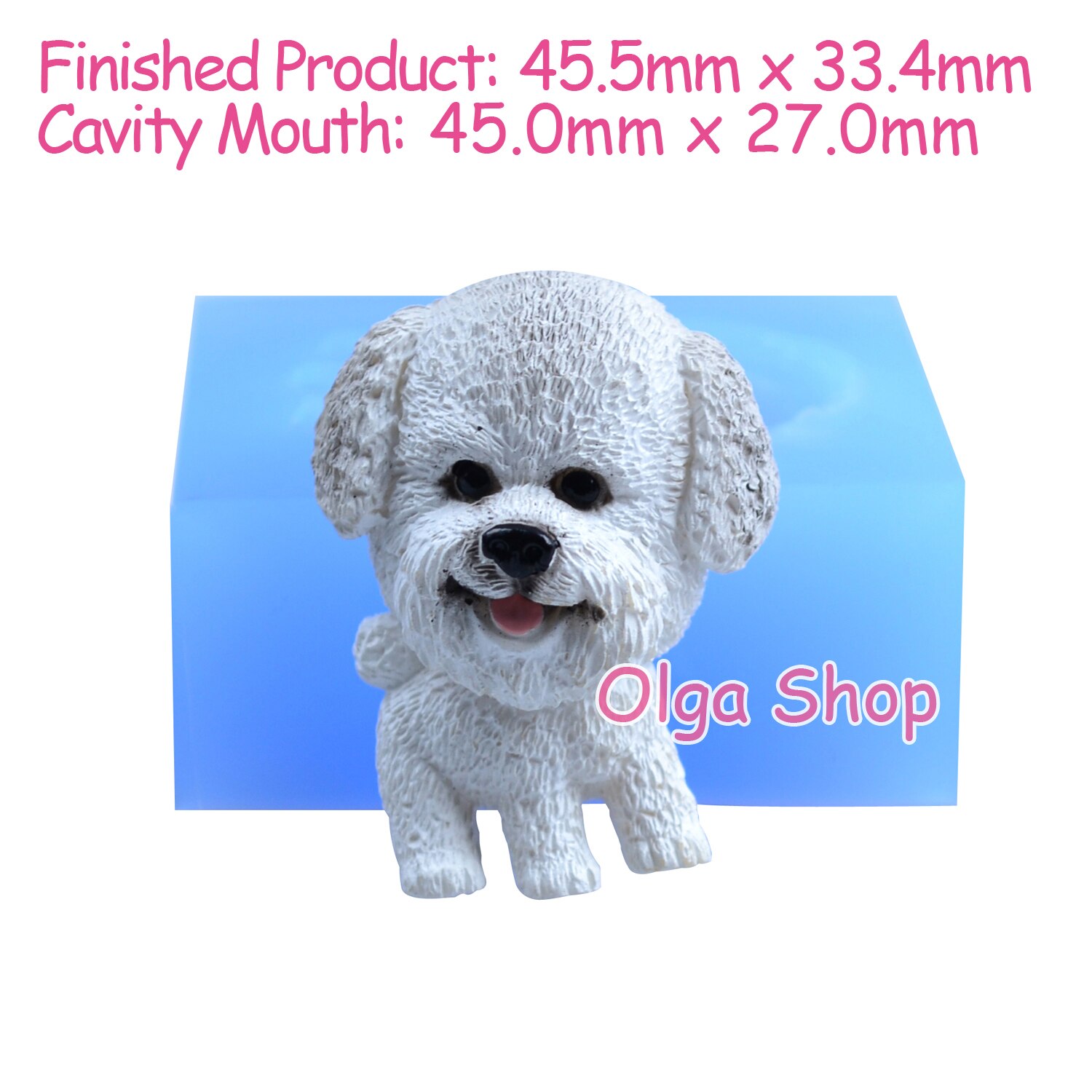 DYL793 Bichon Frise perro silicona molde Animal pastel decoración caramelo Chocolate Fondant resina polímero arcilla jabón hecho a mano