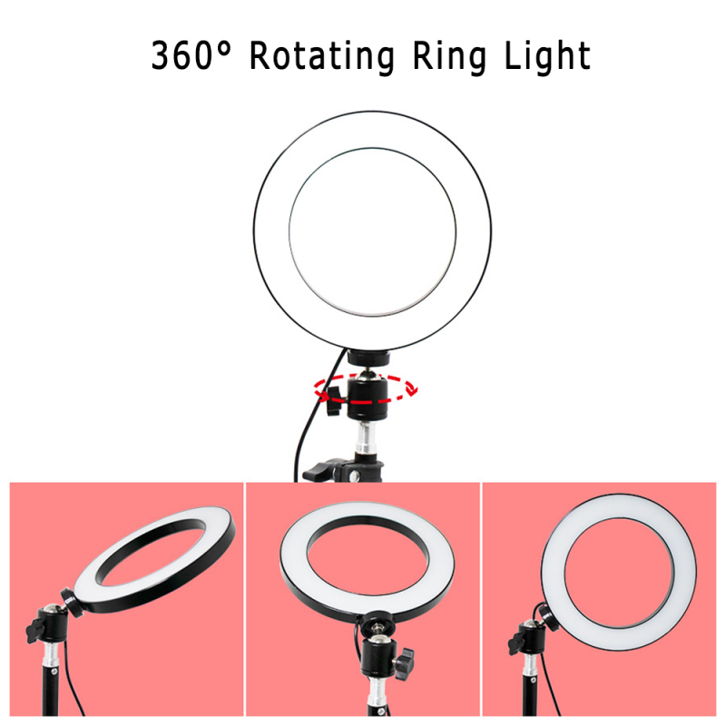 VELEDGE – éclairage Ring Light LED en forme d&#39;anneau réglable, lampe de remplissage pour vidéo de maquillage en direct, alimentation USB, lumière annulaire réglable avec large plage