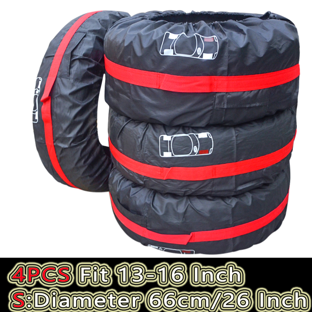 4 Teile/los Auto Reserverad Abdeckung Auto Rad Reifen Lagerung Taschen Staubdicht Schutzhülle Auto Styling Fahrzeug Reifen Zubehör: dunkel Grau