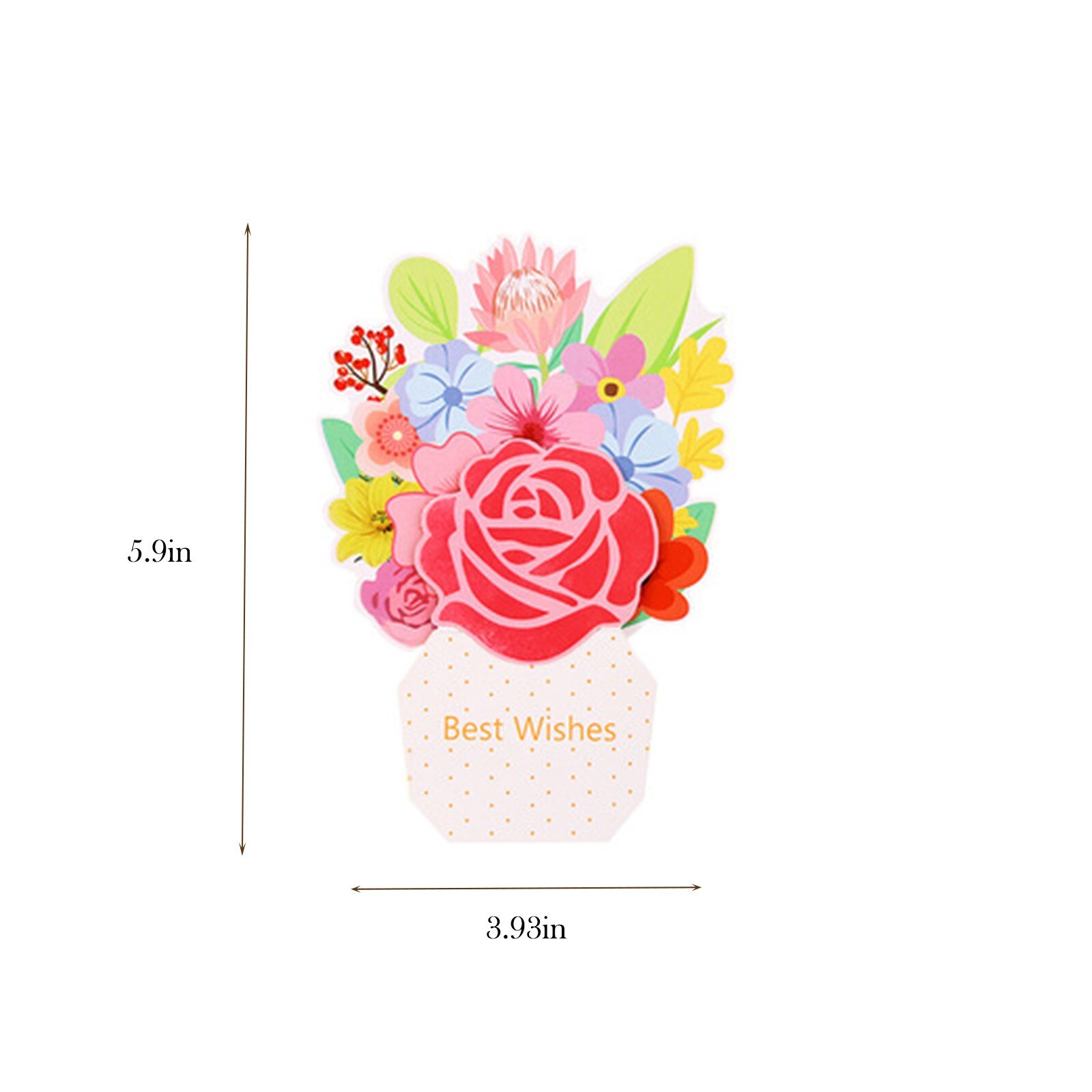 Cute Mother's Day Flower Greeting Card Blessing Card Thanksgiving Friendship Card: B