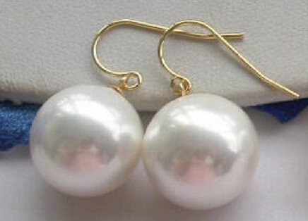 Orecchino di perle d&#39;acqua dolce barocco bianco 14mm 925 orecchini da donna eleganti nobiltà da donna di lusso