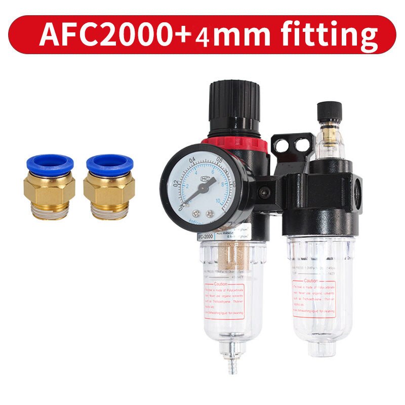 AFC2000 1/4 Luchtcompressor Olie Waterafscheider Filter Regulator Val Airbrush Reduceerventiel: AFC-PC4-02
