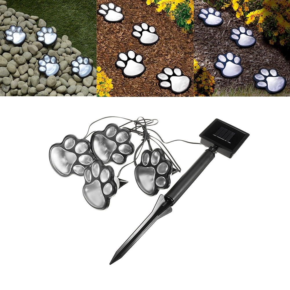 Solcelledrevne dyr poteprint lys led solcelle lamper have udendørs lanterne led sti dekorativ belysning lampe