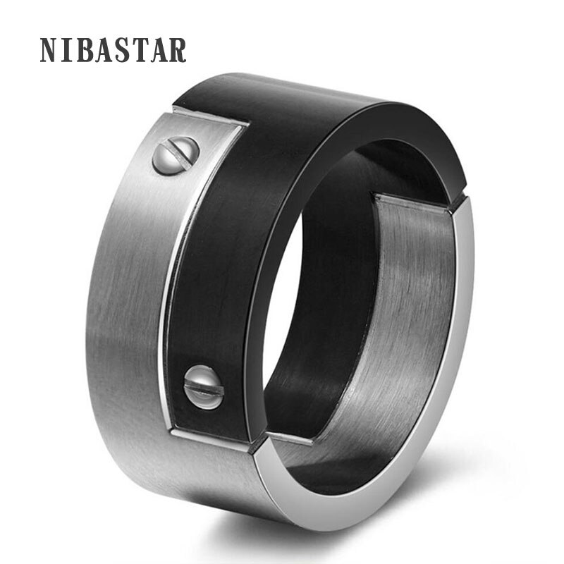 Rvs Ring Voor Mannen Uniek Titanium Staal Mannen Ring &amp; Sieraden