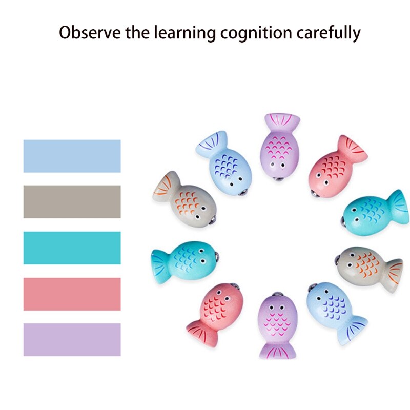 Lustige Angeln Spielzeug Farbe Sortierung Spielzeug w/ 10 Fisch &Ampere; 2 Stange für Hand Fähigkeit Ausbildung 87HD