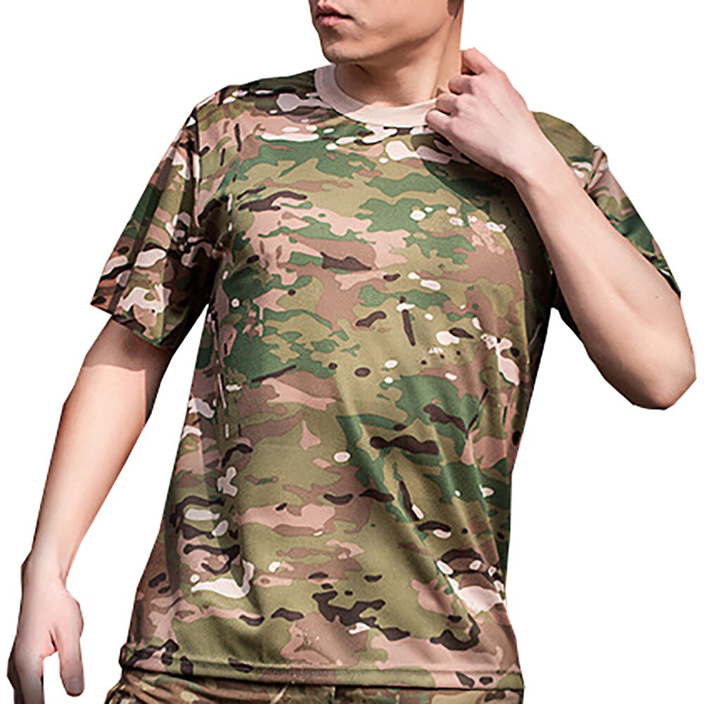 Compression Sport Shirt Men Short Sleeve Camouflage Fitness 3D Quick Dry Men's Running T-shirt Gym Workout Clothing Top