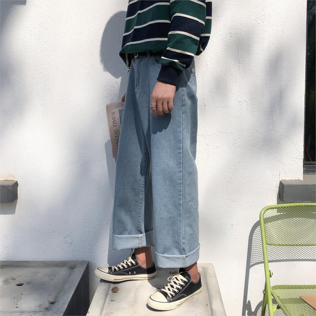 Lappster heren harajuku harem jeans broek heren streetwear hiphop denim wijde pijpen broek heren vintage losse kleurrijke broek xl: Xl