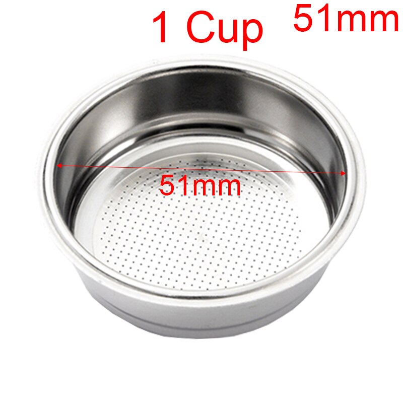 Filtro de cesta portafiltro para tazón de café 51mm 1 solo 2 taza de limpieza Doble: 51MM 1 Cup