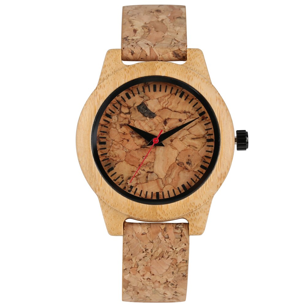 Träklockor för älskare par män klocka kvinnor klocka reloj hombre brunt läderband timmar topp souvenir: Kvinnor