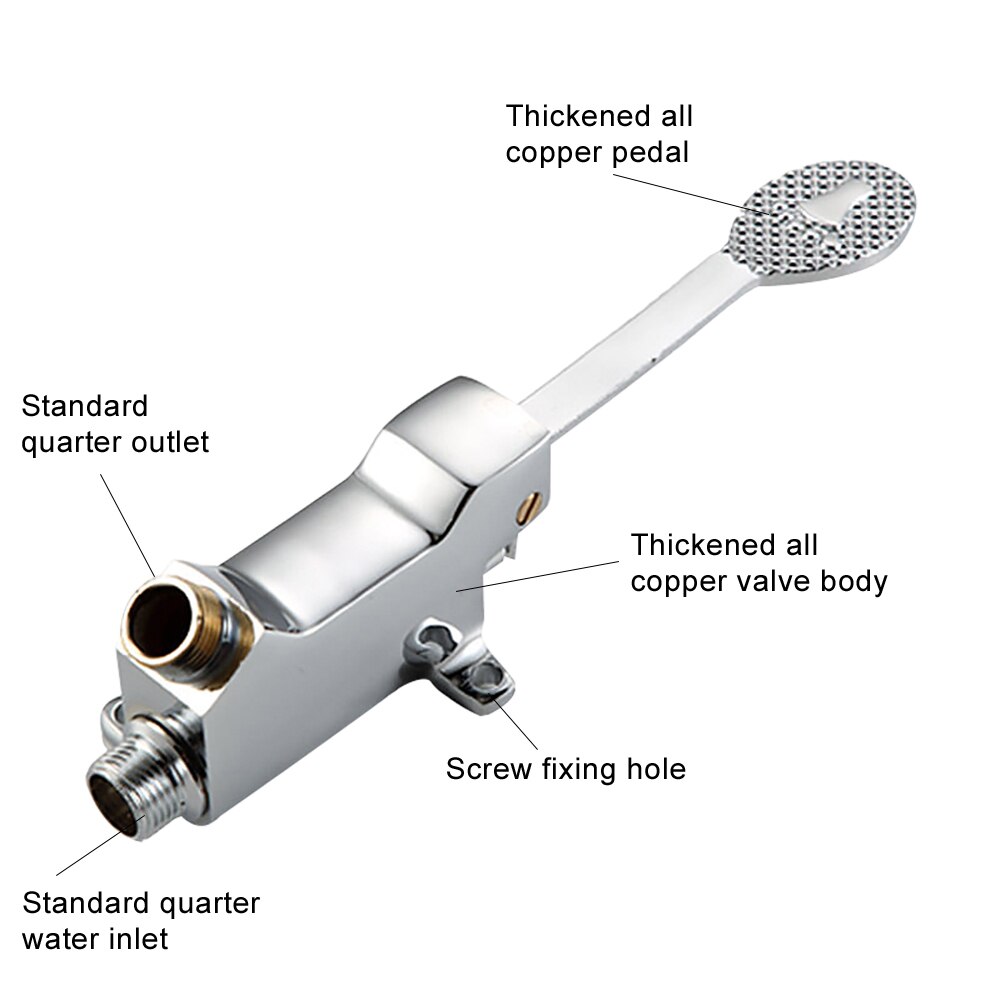 1/2inch Foot Pedal Control Valve Faucet Basin Switch Water Sink Bathroom Tap entertainment venues, factories other public places