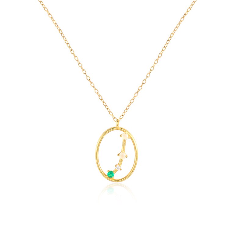 ROXI 12 costellazioni pendenti collane per donna argento Sterling 925 pendenti con collane in oro gioielli da donna a catena lunga girocollo: Aries