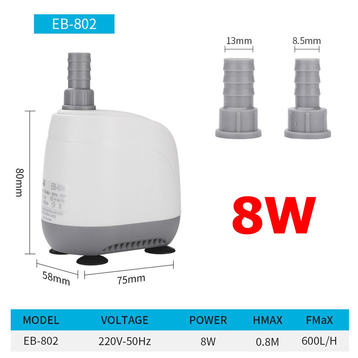 110V/220V 5-40W Multifunctional Aquarium Water Pumps Tank Pond Pool Fountains Pump Waterproof Submersible Fish Pond Water Pump: 8W