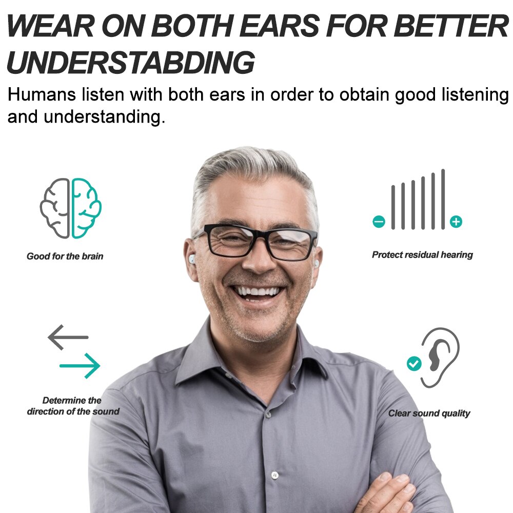 Audifonos høreapparat til ældre døve luftledning trådløse hovedtelefoner høretab lydforstærker høreapparater