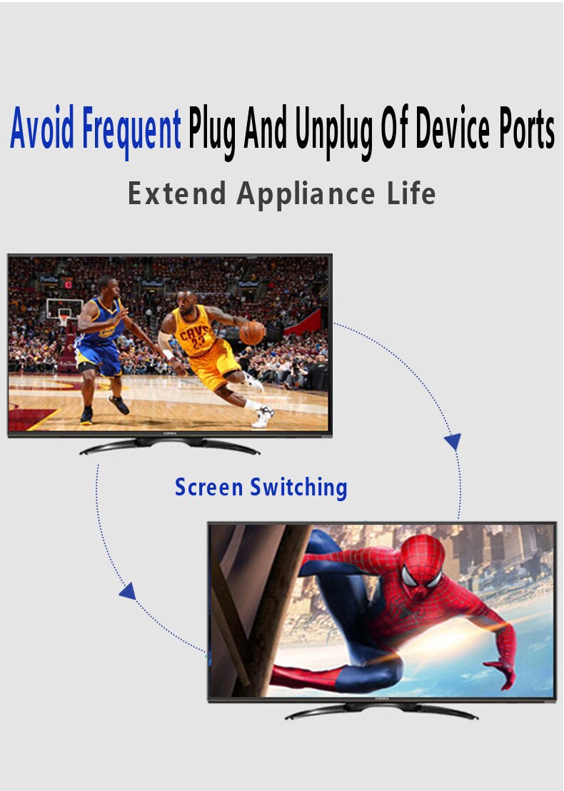 4K HDMI-compatible Switch 2 Ports Bi-directional Manual 2x1 1x2 Adapter Supports 4K FHD Ultra 1080P for Projector PS4/3 TV Box