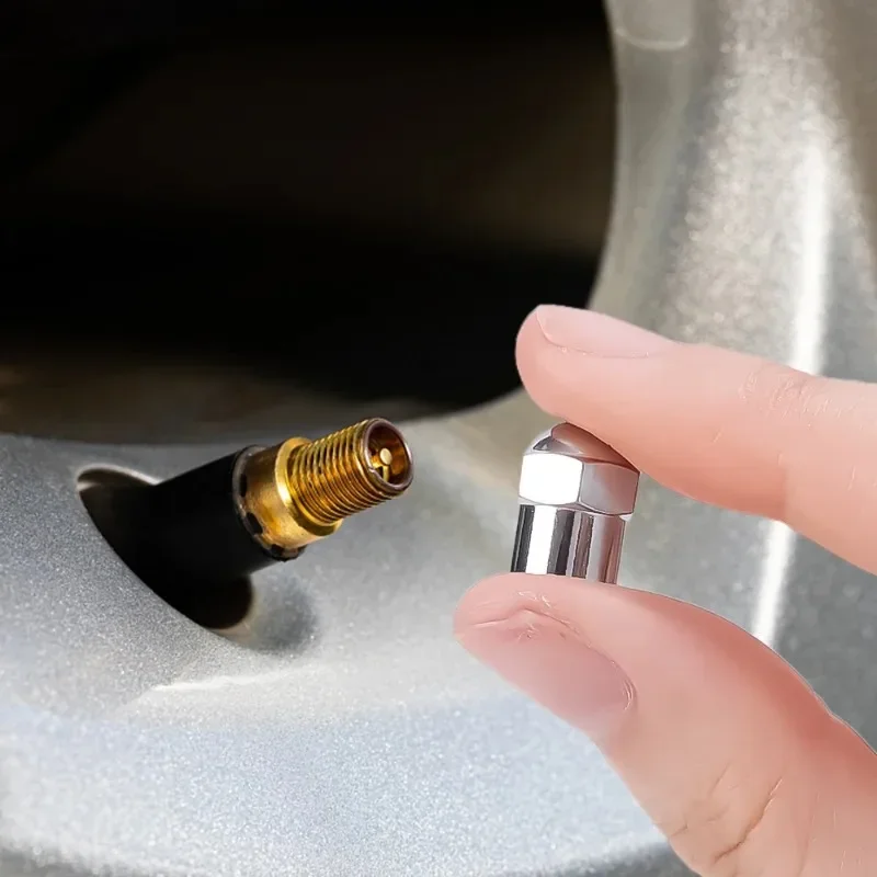 Auto Reifen Ventilkappen Silber Runde Kopf Verchromt Staubdicht Abdeckungen Autos Motorräder Fahrrad Reifen Styling Ventilkappe Zubehör