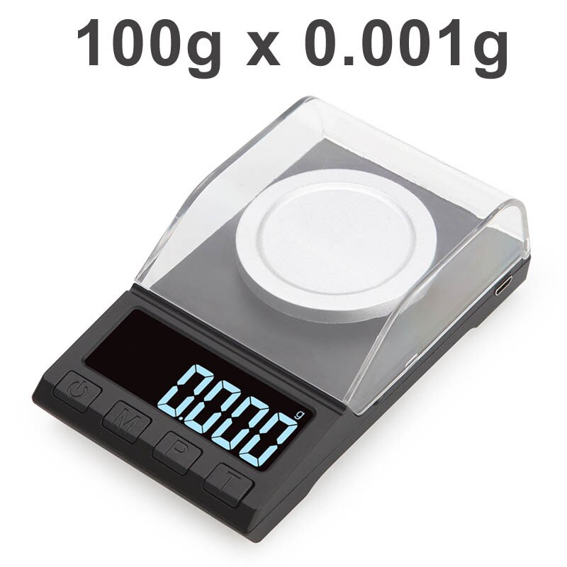 0.001g High Precision digital Carat Scale Medicinal Electronic Jewelry Scales Gold Germ Laboratory Balance milligram scale: 100g 0.001g