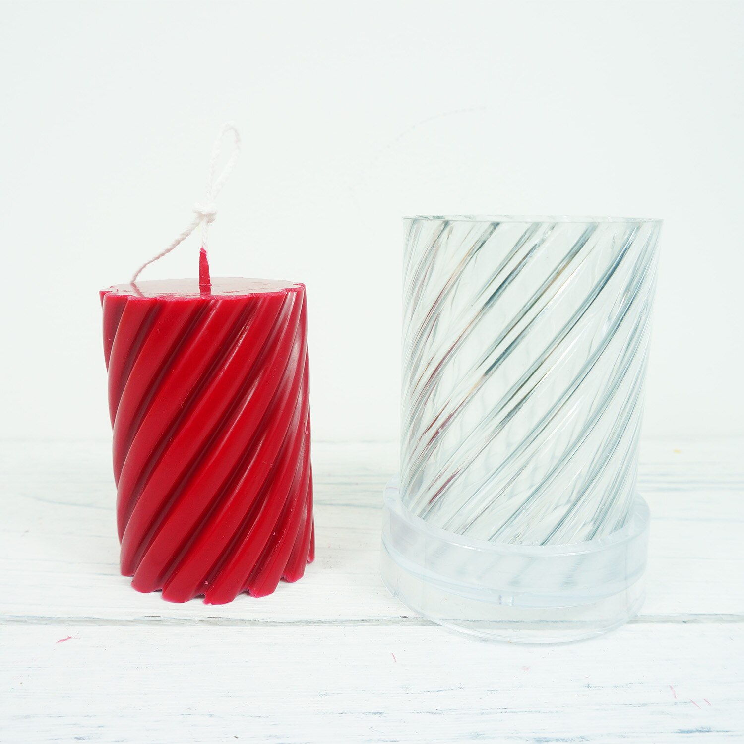 MILIVIXAY moules à bougies en plastique | 1 pièces, moules à bougies pour la fabrication de bougies, pilier/carré/cylindre/boule, artisanat Bougie: 6