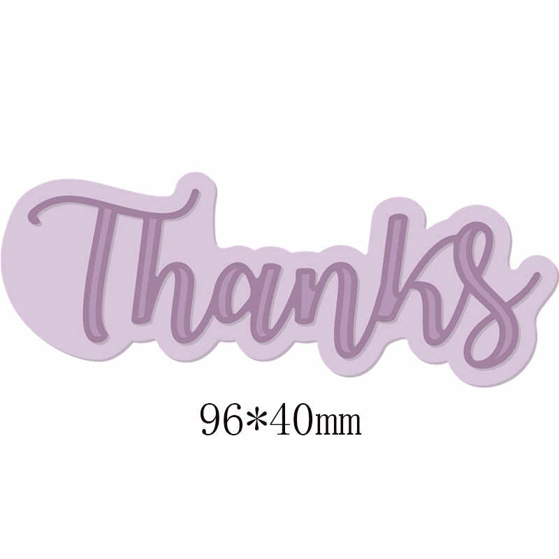 Mots mélangés découpe de métal pochoir pour bricolage Scrapbooking décoratif gaufrage artisanat découpe modèle Sentiment: Thanks